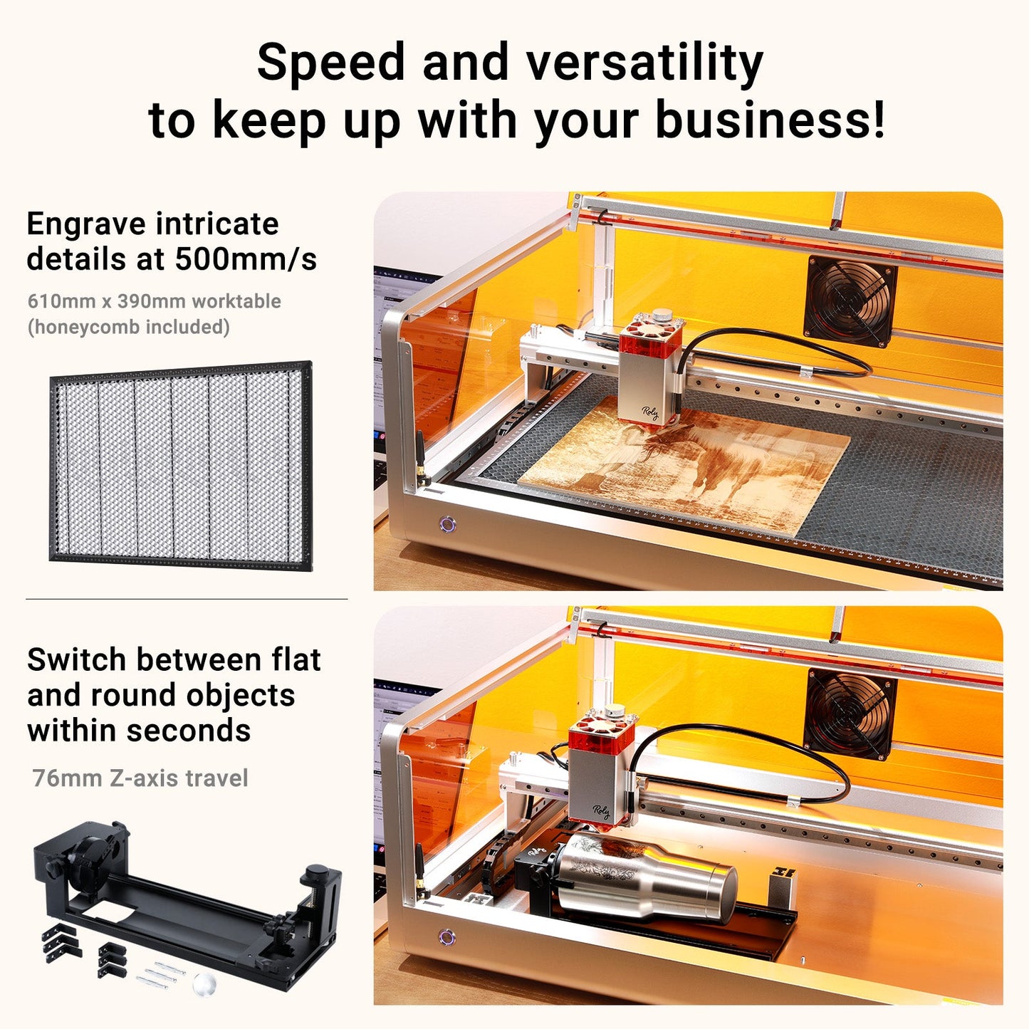 LaserMATIC Mk2 XW, with 24'' x 15.3'' Work Area (610 x 390mm), Available in 10W, 20W and 30W Configurations