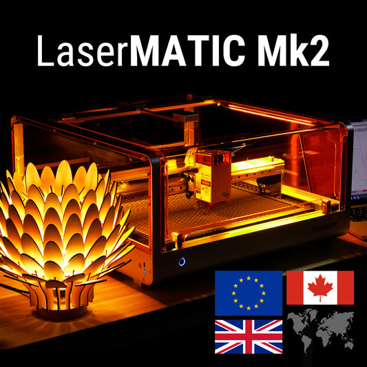 LaserMATIC Mk2, Diode Laser Engraver Available in 10W, 20W and 30W Configurations (For International Customers)